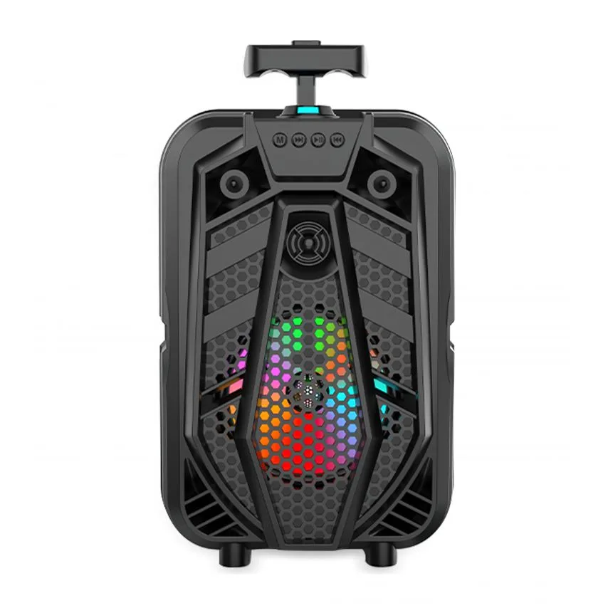 Портативна колонка Bluetooth 15W 203 мм чорна з мікрофоном і функцією караоке