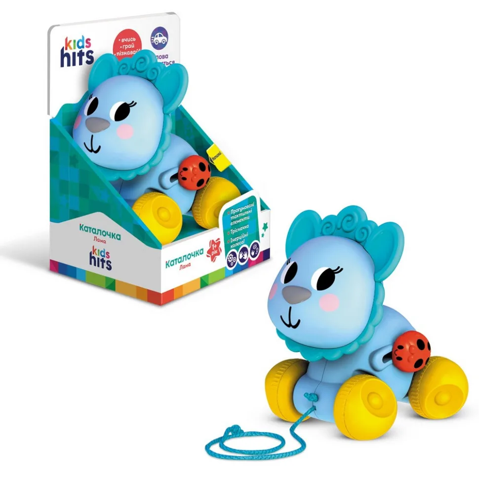 Игрушка-Каталочка Kids Hits силикон 25х15 см яркая с инерционными колесами