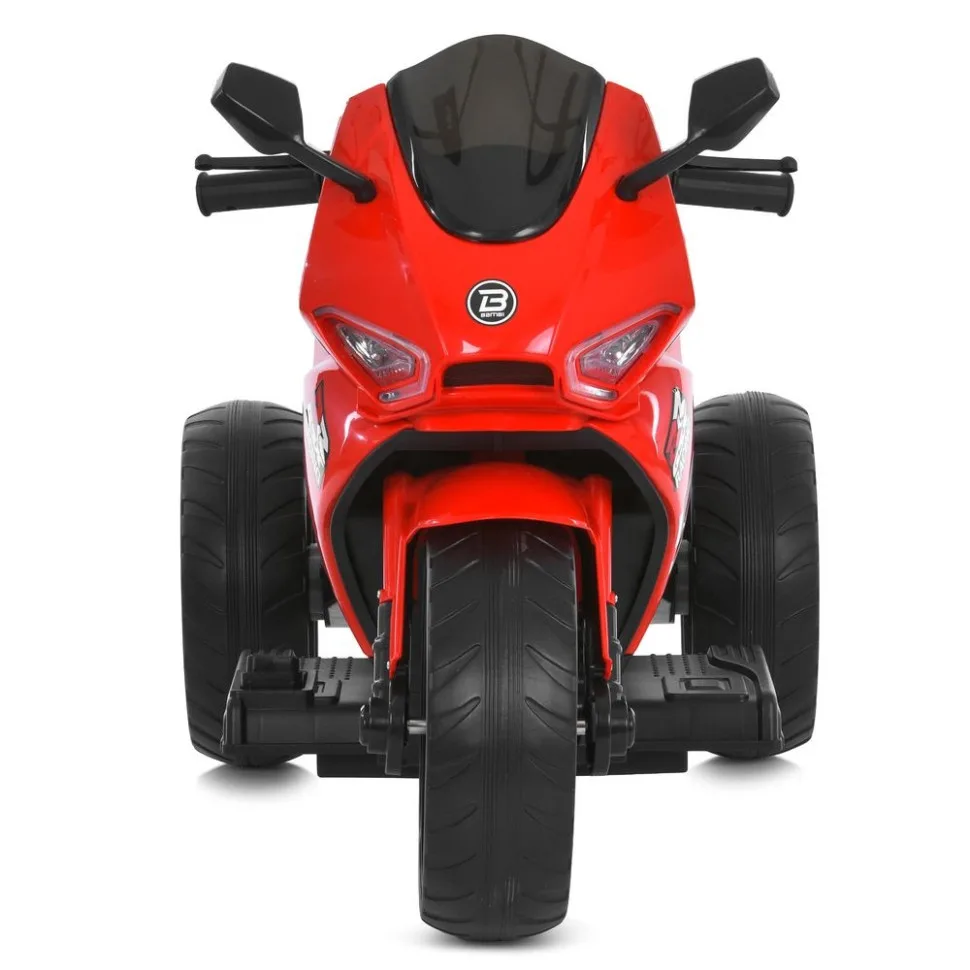 Дитячий електромобіль мотоцикл Bambi Racer екокожа 96 см Чорний