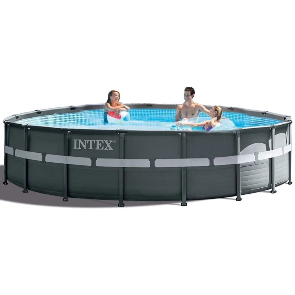 Каркасний басейн Intex ПВХ 610х122 см Сірий 30079 л