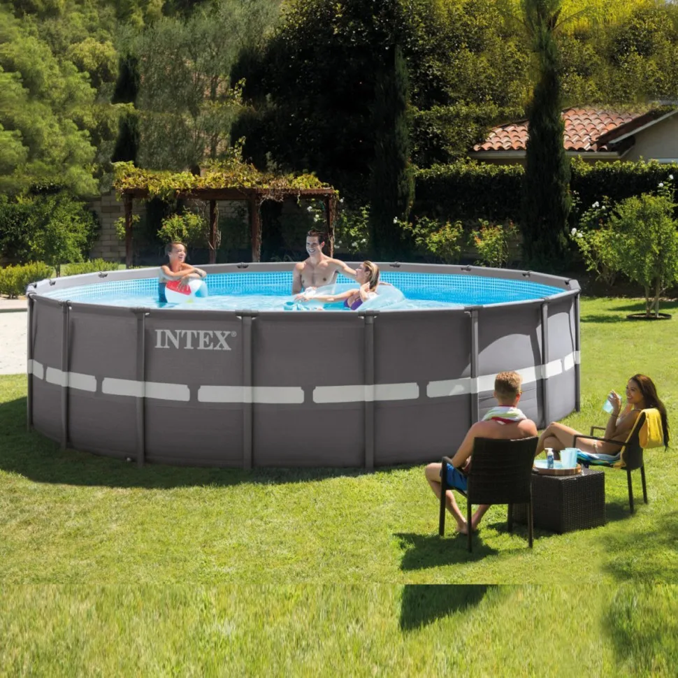 Каркасний басейн Intex ПВХ 610х122 см Сірий 30079 л