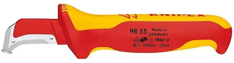 Ніж монтерський KNIPEX діелектричний 180мм пластик серпоподібне лезо