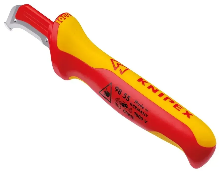 Нож монтерский KNIPEX диэлектрический 180мм пластик серповидное лезвие
