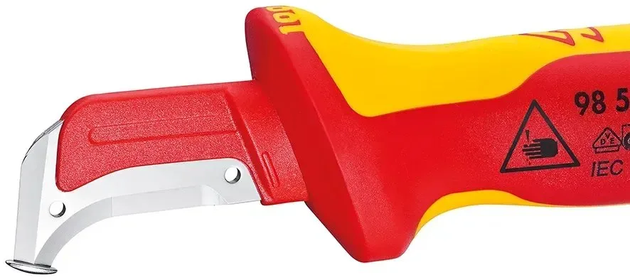 Нож монтерский KNIPEX диэлектрический 180мм пластик серповидное лезвие