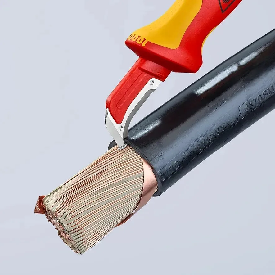 Нож монтерский KNIPEX диэлектрический 180мм пластик серповидное лезвие