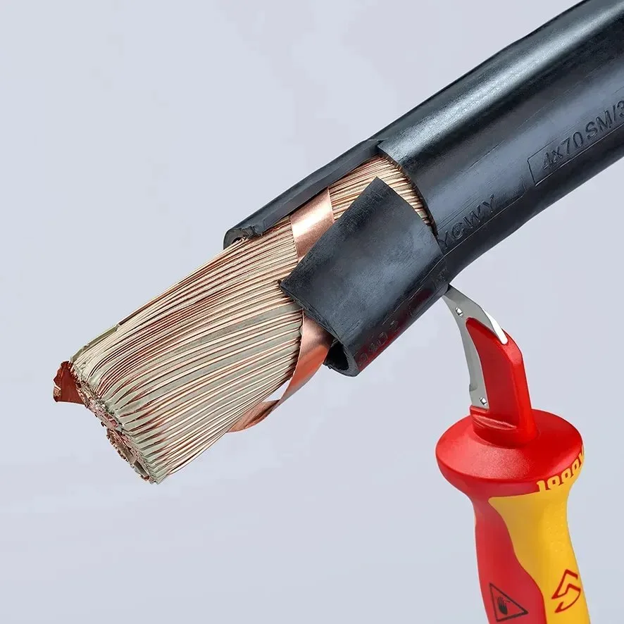 Нож монтерский KNIPEX диэлектрический 180мм пластик серповидное лезвие