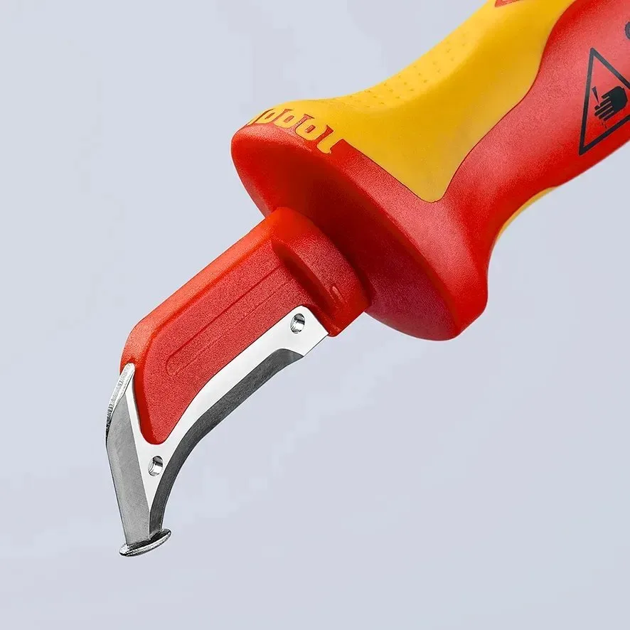 Нож монтерский KNIPEX диэлектрический 180мм пластик серповидное лезвие