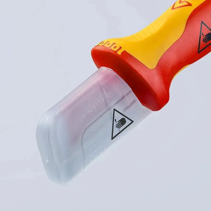 Нож монтерский KNIPEX диэлектрический 180мм пластик серповидное лезвие