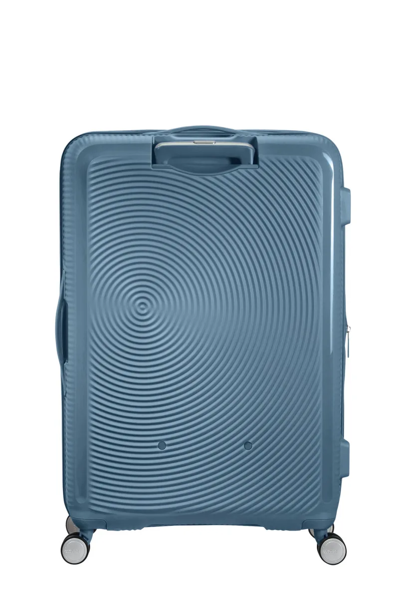Вализа American Tourister, Soundbox, полипропилен, большая, 77 см, 97/110 л, TSA, 4 колеса, EXP, серо-синяя.