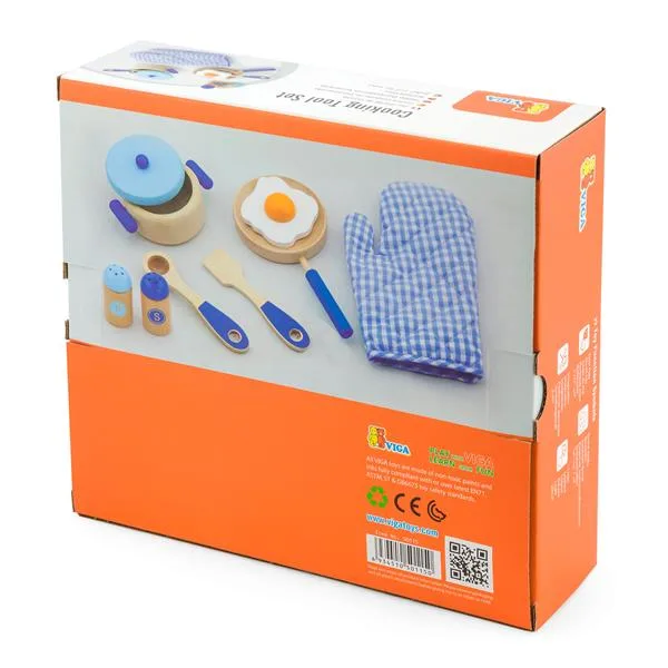 Детский кухонный набор Viga Toys дерево 24х22х7 см голубой