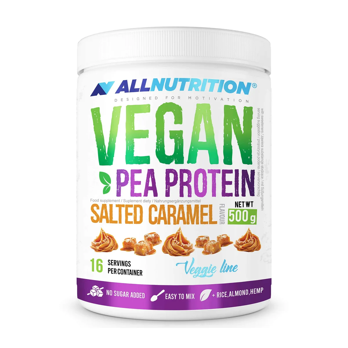 Allnutrition Vegan Pea Protein 500g Гороховий білок Ванільний карамельний
