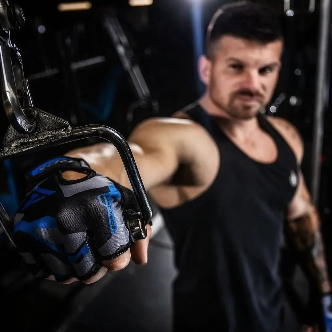 Рукавички для фітнесу RDX штучна шкіра S сині