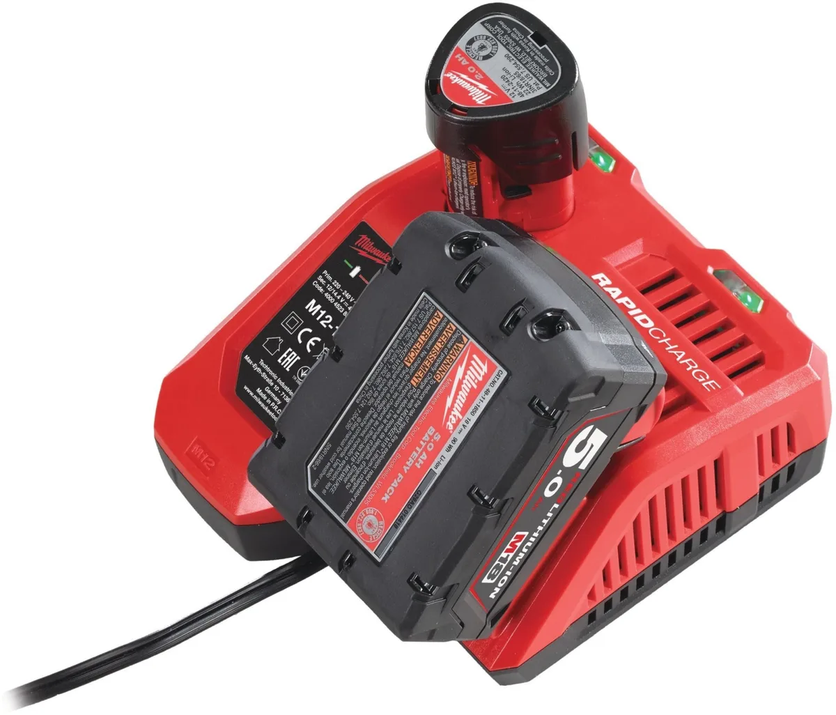 Зарядний блок Milwaukee M12-18FC TURBO для акумуляторів 12/18В, вага 1.01 кг.