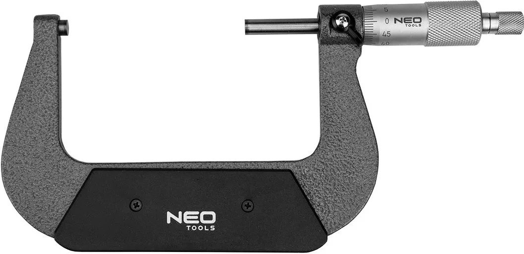 Мікрометр Neo Tools 75-100 мм з вернієром ±0,01 мм для вимірювання розмірів геометричних об'єктів