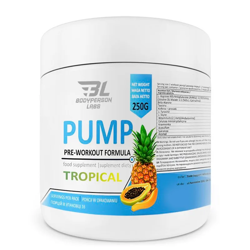 Предтренувальна формула Bodyperson Labs 250 г Тропічний смак