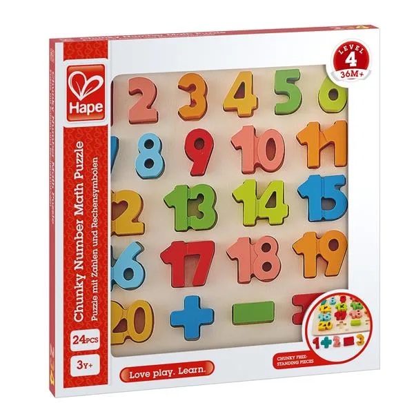 Дерев'яний пазл Hape Цифри 30х30 см різнокольоровий