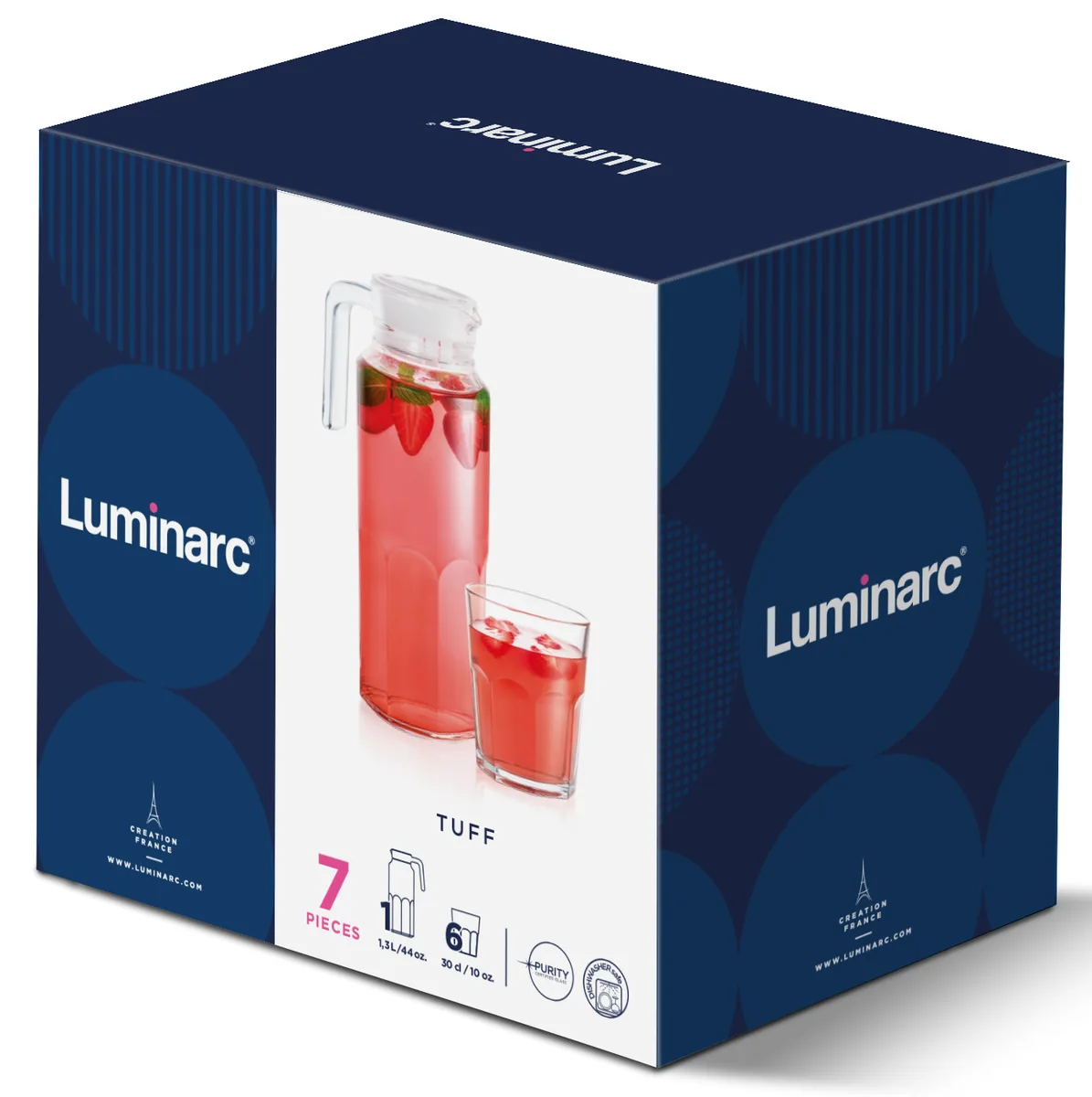 Набір Luminarc Tuff 7 предметів скло 1,3 л прозорий