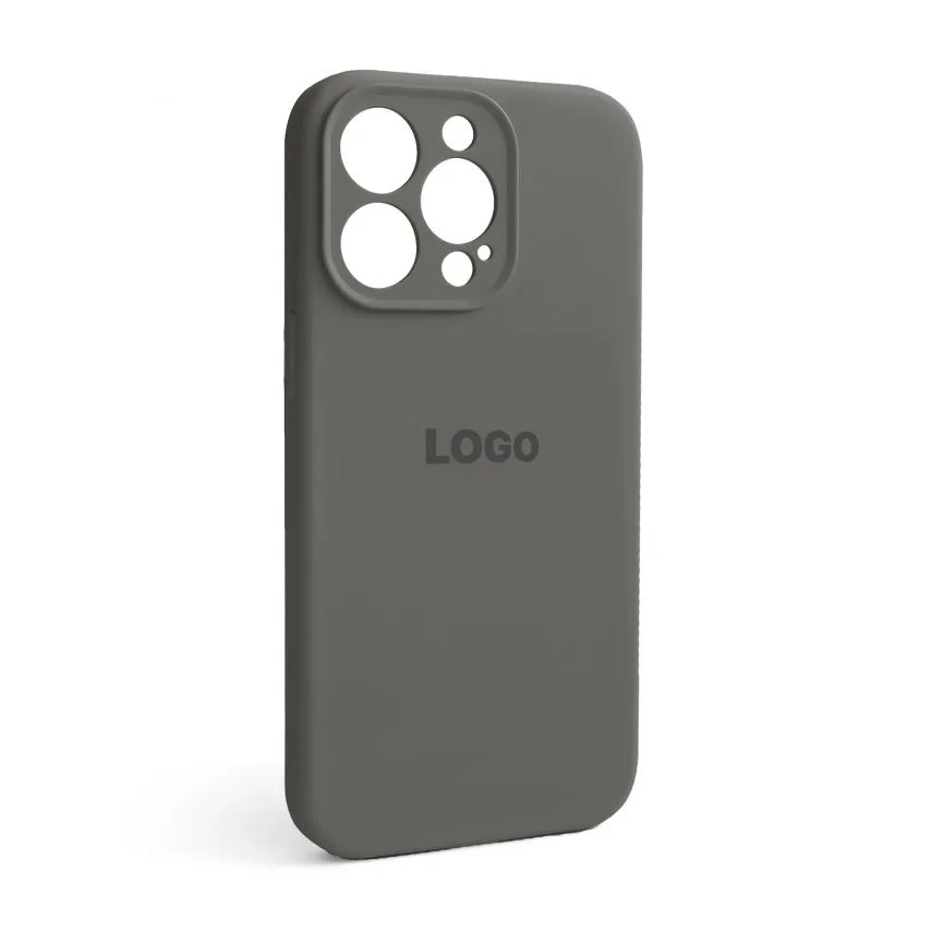 Чохол Silicone Case для Apple iPhone 13 Pro силіконовий сірий закрита камера