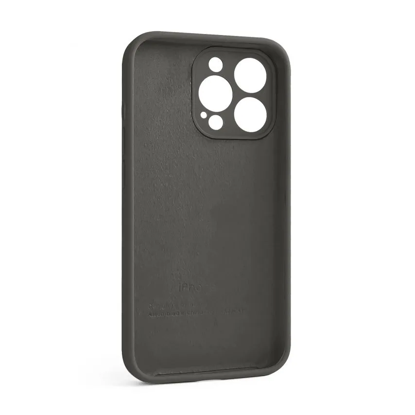 Чохол Silicone Case для Apple iPhone 13 Pro силіконовий сірий закрита камера