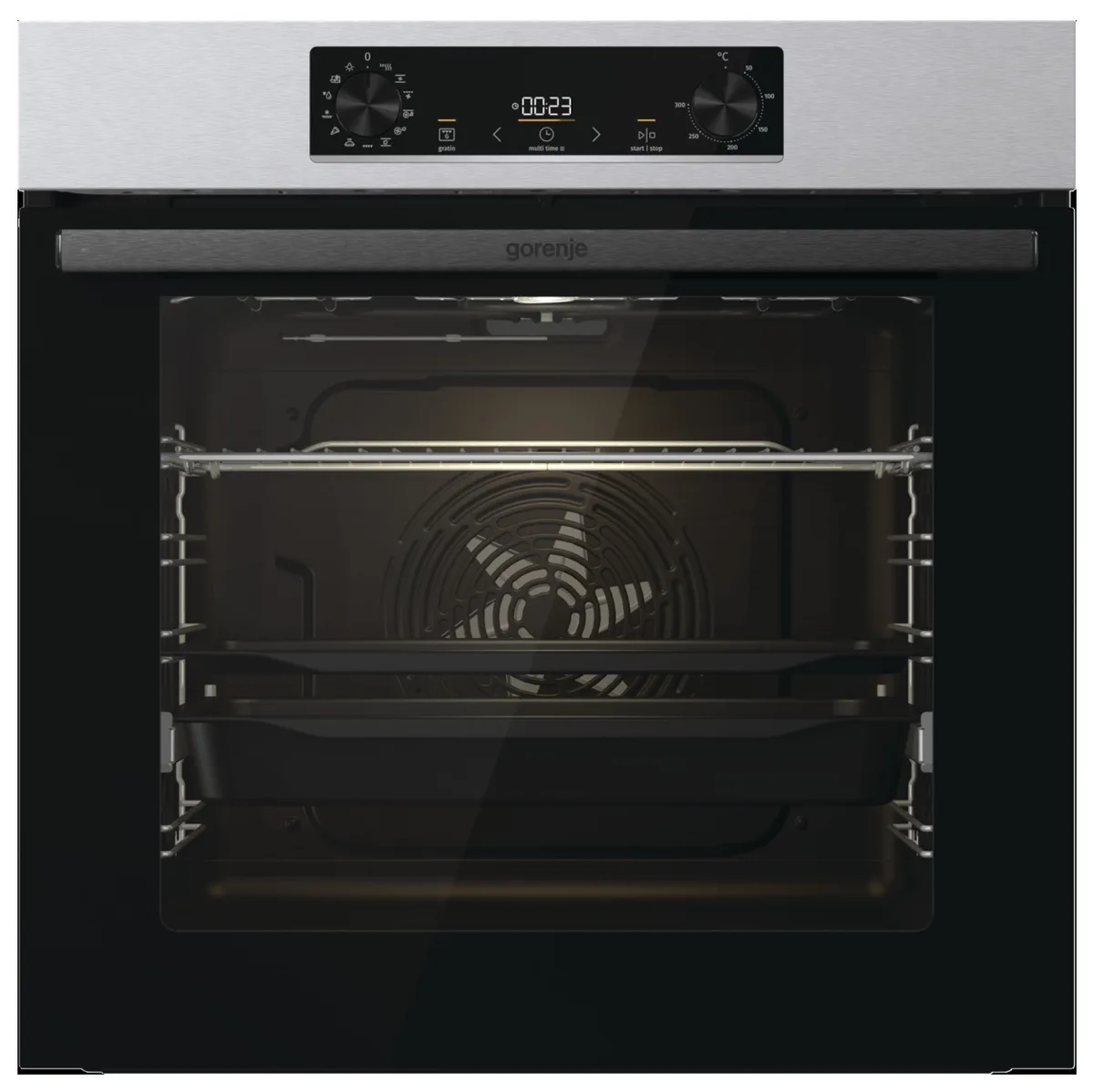 Електрична духова шафа Gorenje, 77 л, клас енергоспоживання A, нержавіюча сталь.