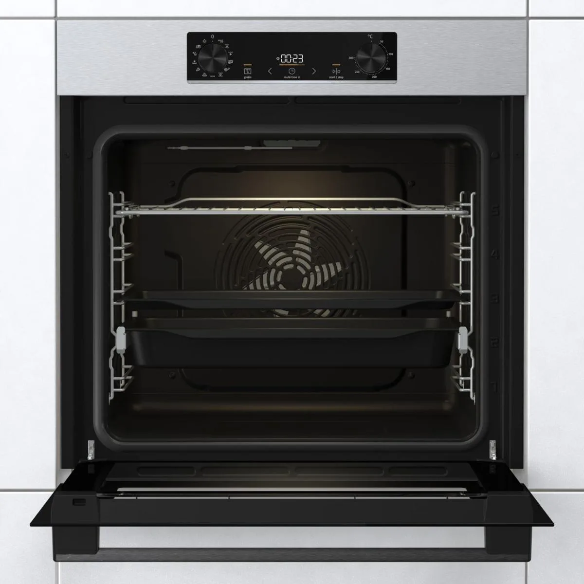 Електрична духова шафа Gorenje, 77 л, клас енергоспоживання A, нержавіюча сталь.