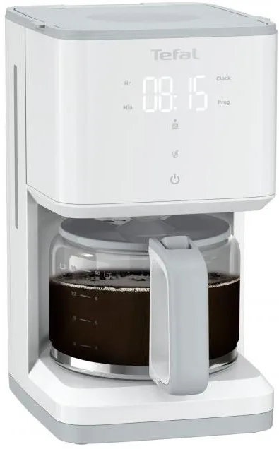 Кавоварка Tefal крапельна 1,25 л біла LED-дисплей сенсорне керування