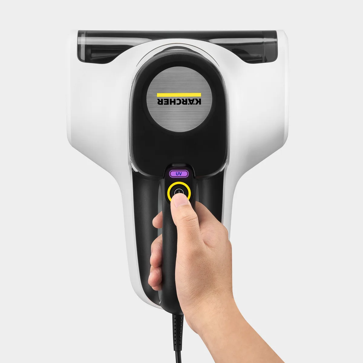 Ручний пилосос Karcher 500Вт 0,4л чорний жовтий з УФ-лампою для дезінфекції
