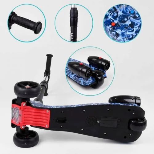 Самокат с парогенератором Best Scooter для детей с музыкой и дымом складной алюминиевый руль