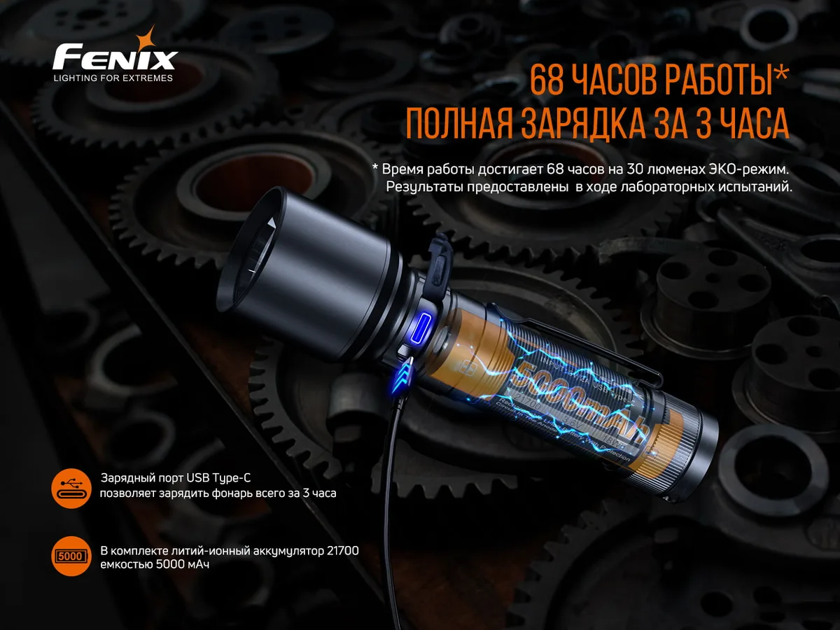 Ліхтар ручний Fenix алюміній 149х40х27 мм білий