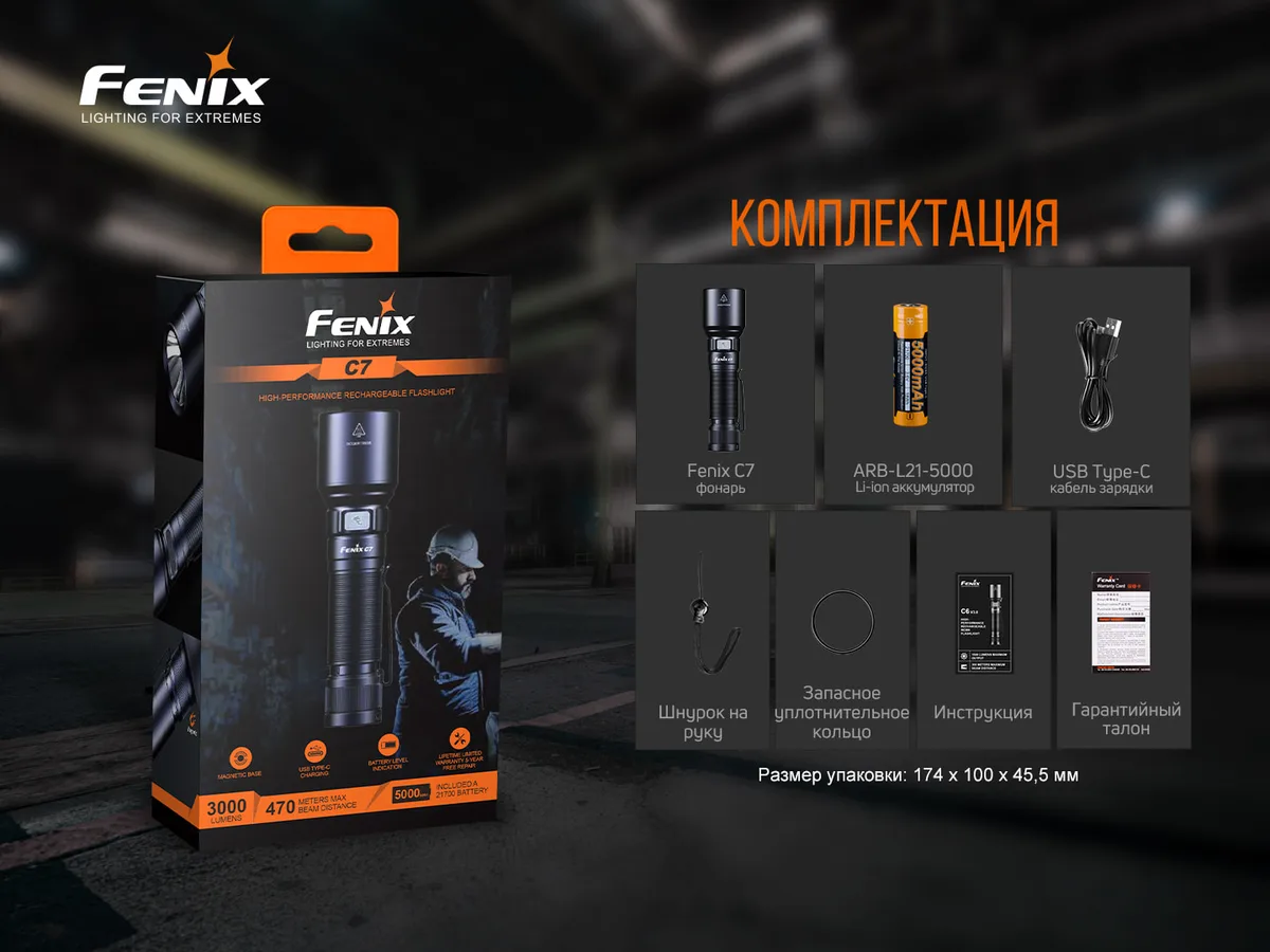 Ліхтар ручний Fenix алюміній 149х40х27 мм білий