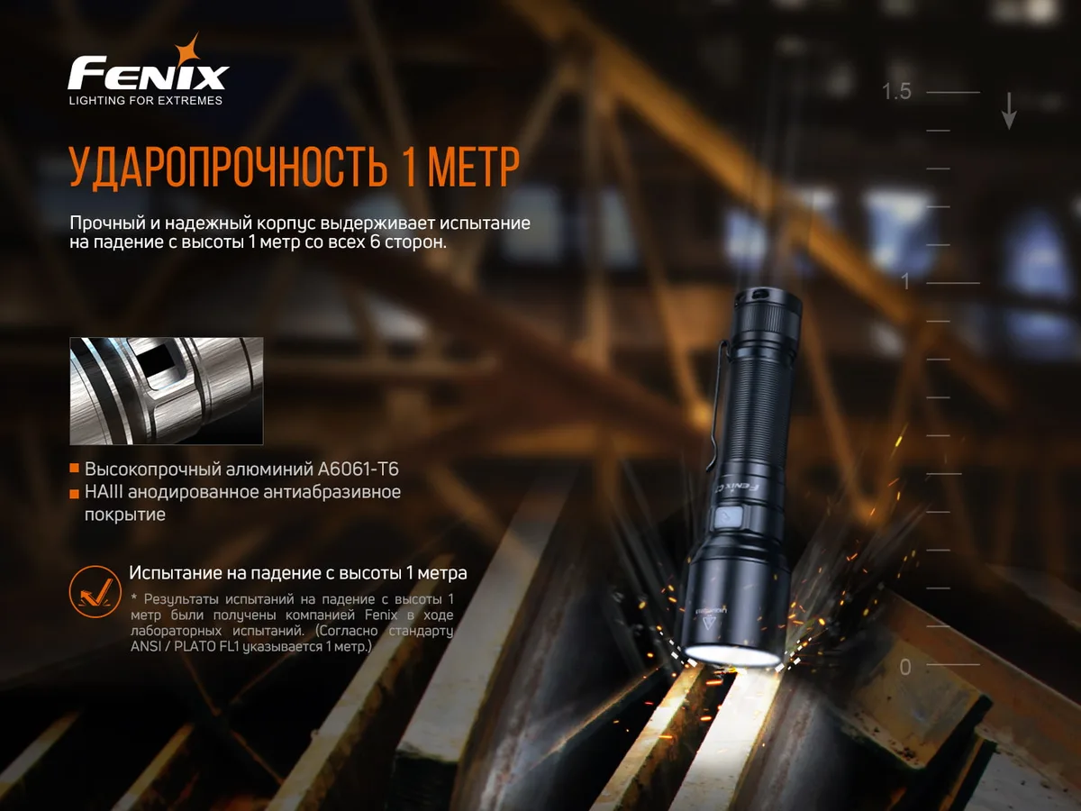 Ліхтар ручний Fenix алюміній 149х40х27 мм білий