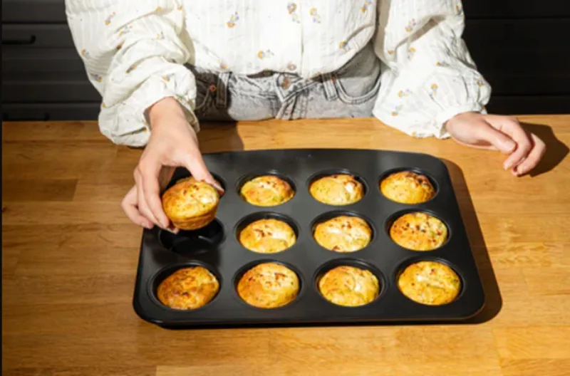 Форма для мафінів Pyrex вуглецева сталь 12 шт прямокутна чорна