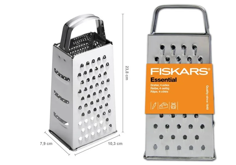 Мультимісна терка Fiskars Essential, 23 см, з нержавіючої сталі.