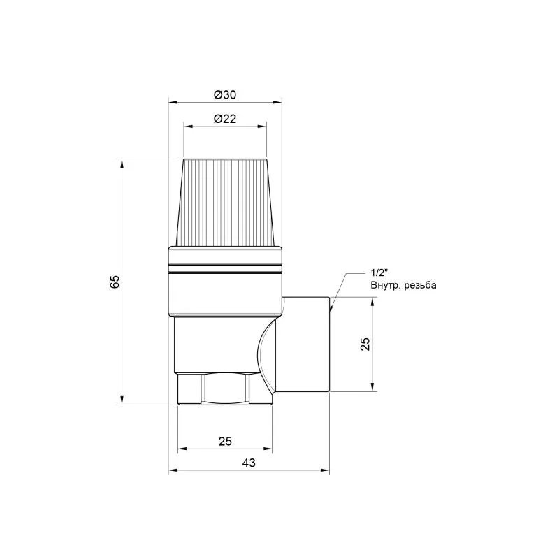 Запобіжний клапан 1/2" 6 бар латунь Thermo Alliance SD2446
