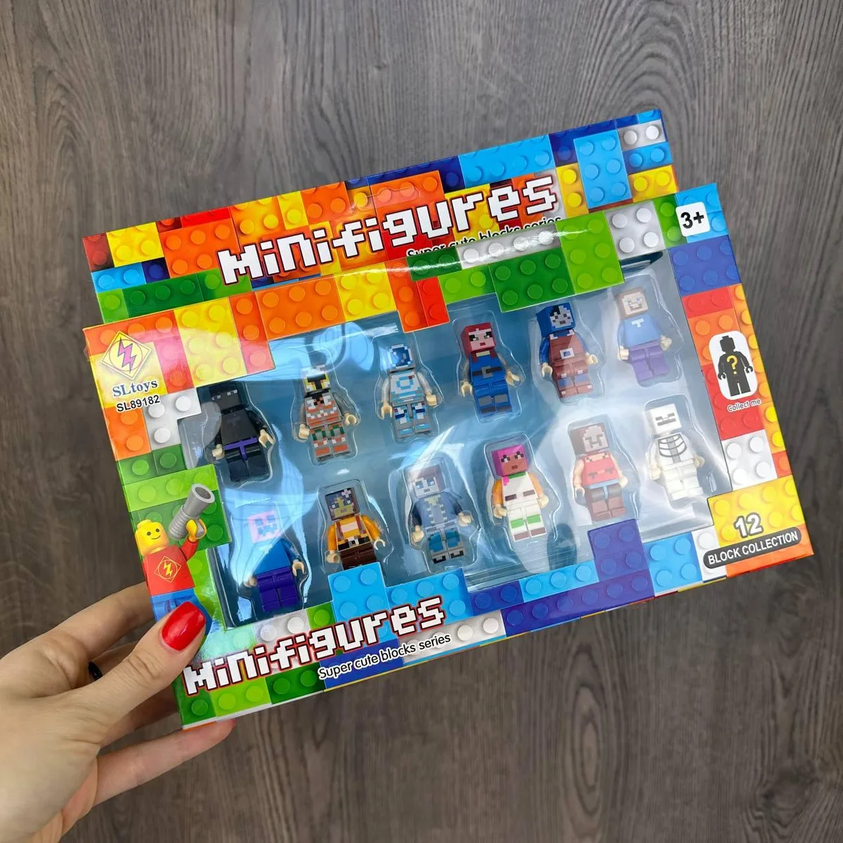 Фигурки LEGO Майнкрафт 12 шт пластик 26х18х4 см разные цвета