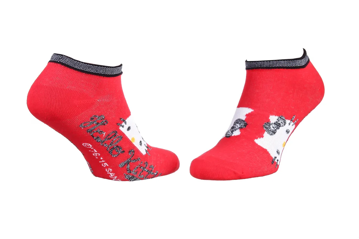 Носки HELLO KITTY 65% хлопок 36-41 красные