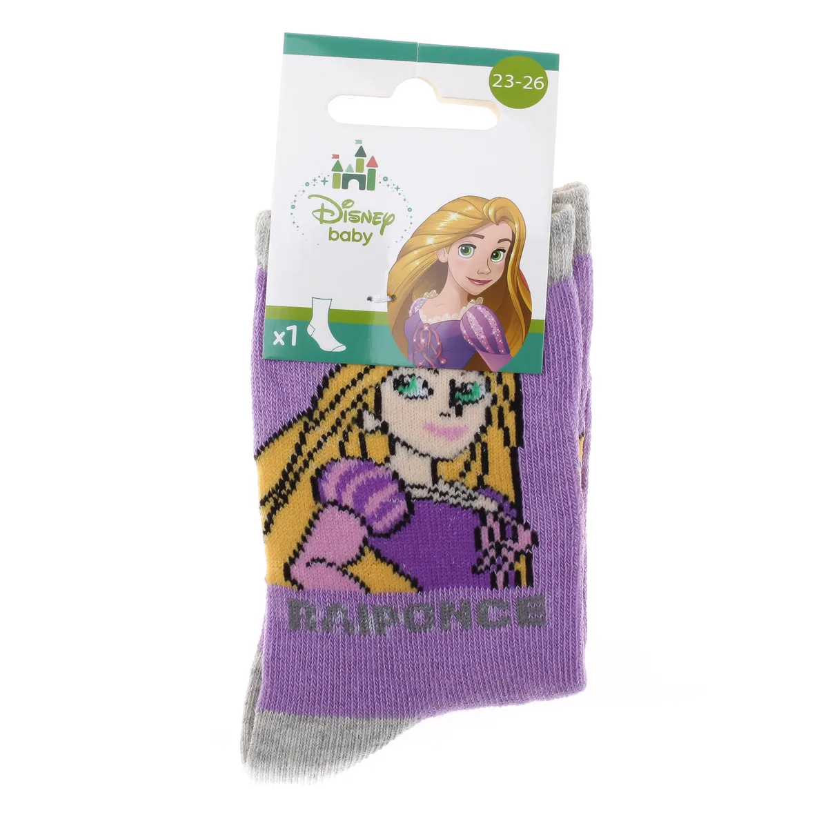 Шкарпетки DISNEY PRINCESS бавовна 19-22 світло-сірий блідо-рожевий