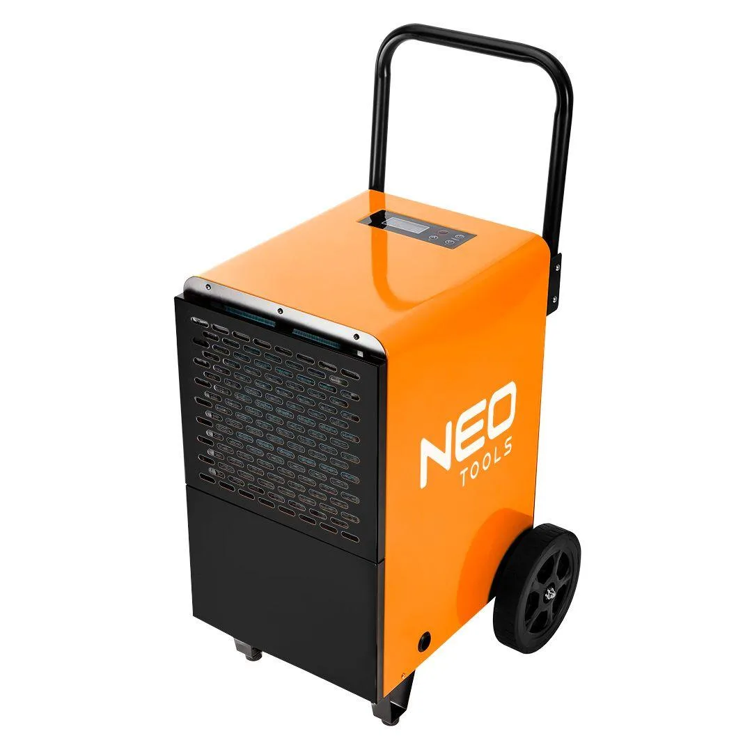 Промисловий осушувач повітря Neo Tools, продуктивність 50 л/добу, ефективність на площі до 180 м2, об'єм обробки 300 м3/год, потуж