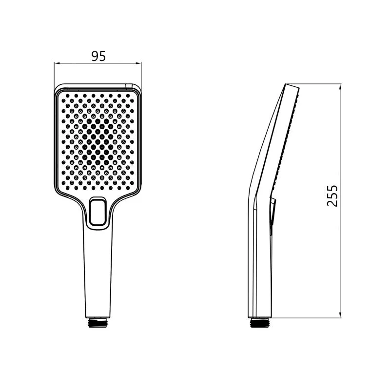 Лійка для душу Qtap Rucni 140x95 мм ABS чорна матова