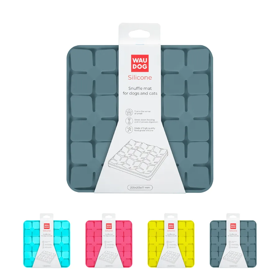 Килимок для пошуку корму WAUDOG Silicone 20,5х20,5х1,7 см силіконовий сірий