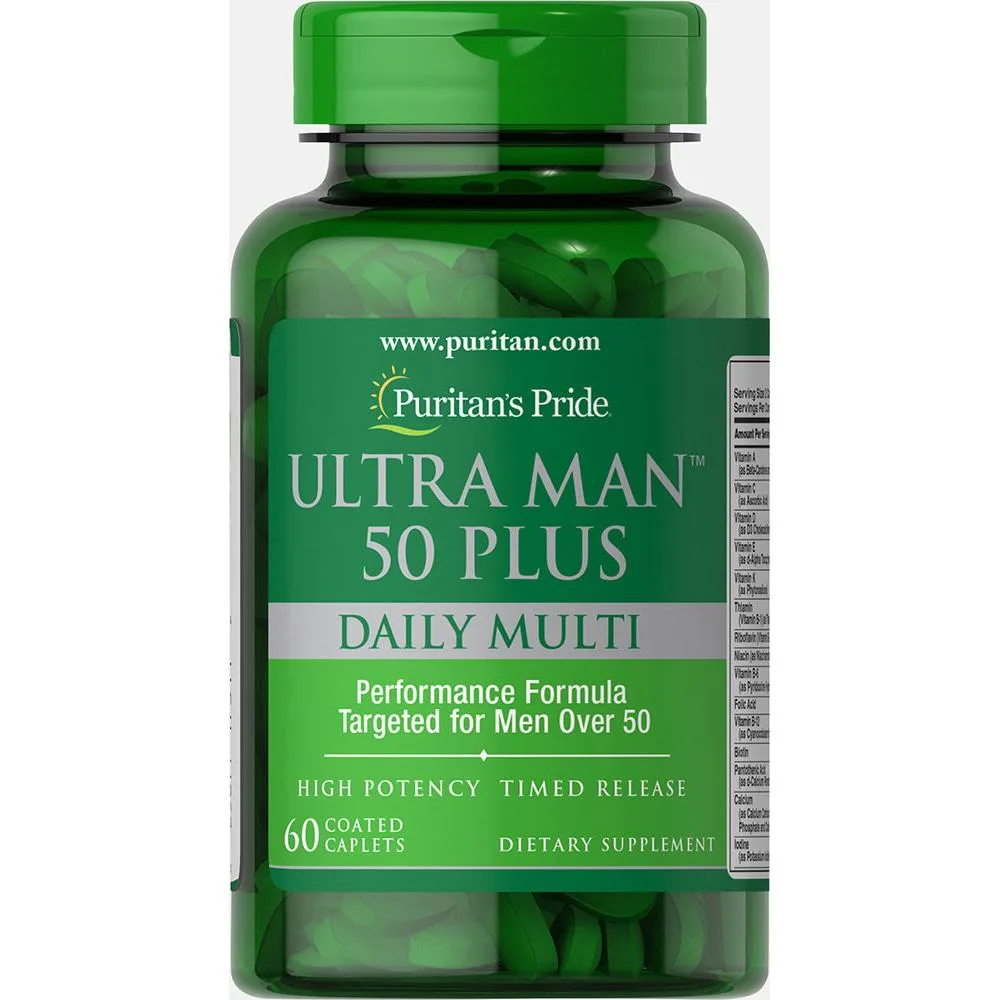 Ultra Man 50 Plus Puritans Pride капсули 60 шт полівітаміни для чоловіків старше 50 років