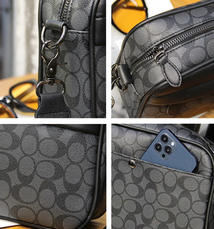 Мужская сумка барсетка Coach через плечо экокожа 25х15х6,5 см черная