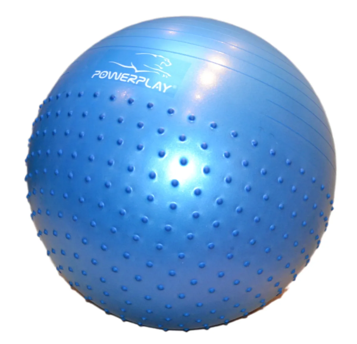 М'яч для фітнесу Active Point PVC 65 см Синій напівмасажний з помпою