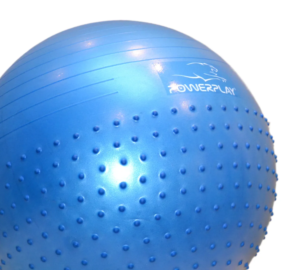 М'яч для фітнесу Active Point PVC 65 см Синій напівмасажний з помпою