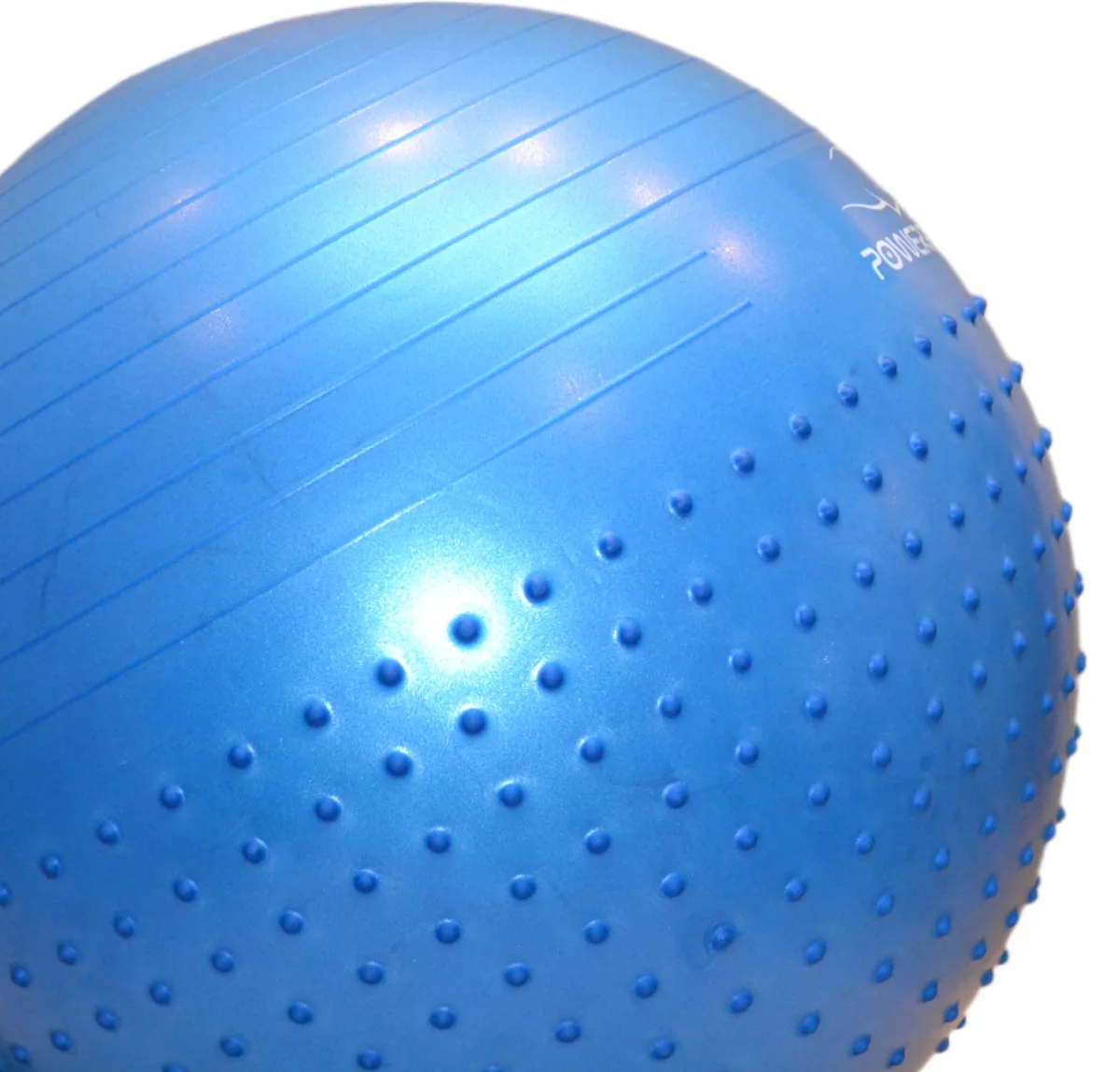 М'яч для фітнесу Active Point PVC 65 см Синій напівмасажний з помпою