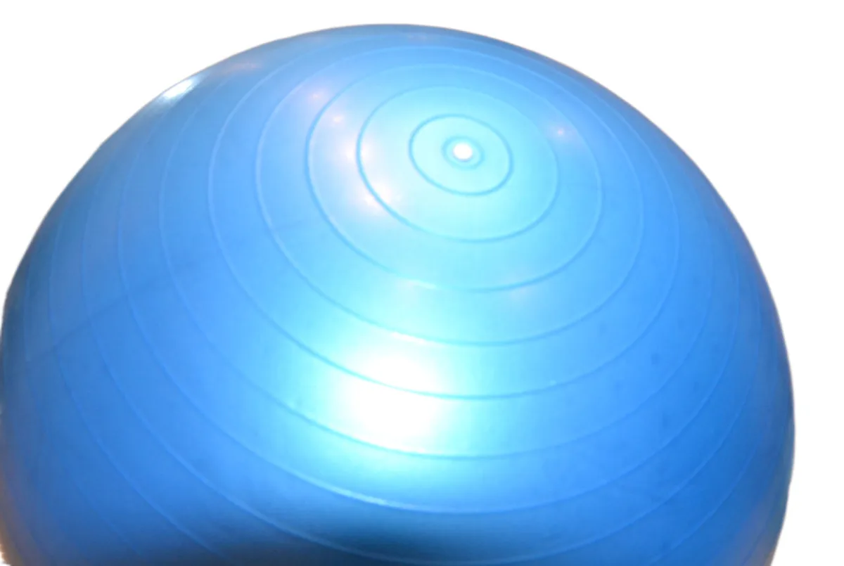 М'яч для фітнесу Active Point PVC 65 см Синій напівмасажний з помпою