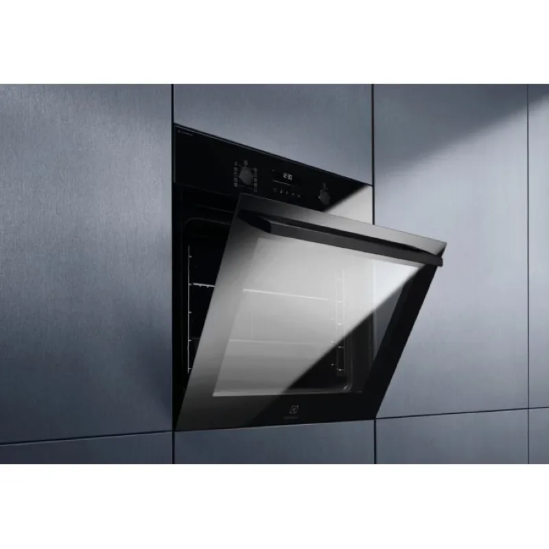 Електрична духова шафа Electrolux 72л чорна для випічки з парою конвекція з дисплеєм та таймером