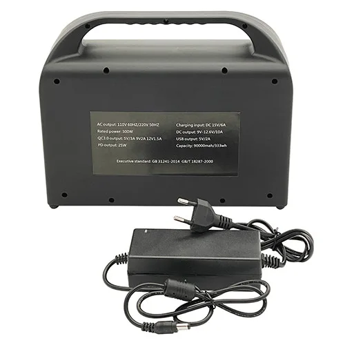 Портативная зарядная станция 300W 81000 мАч пластиковая 340x240x160 мм черная