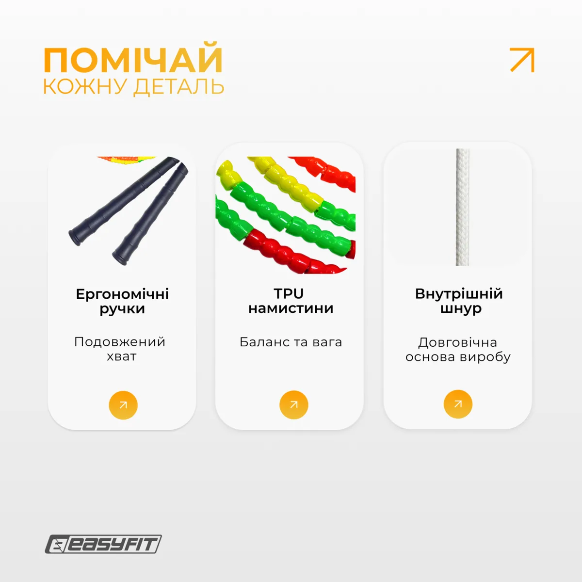 Бісерна скакалка EasyFit TPU 2,7 м мультиколор