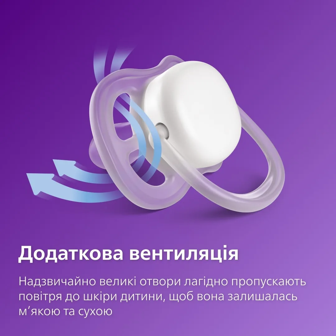 Пустушка Avent Ultra Air 0-6міс, ортодонтична, 2шт, для дівчат